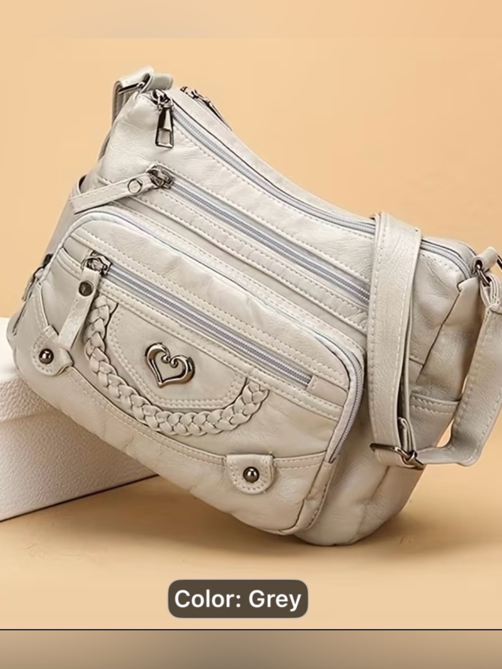 Classic Grey Women's Crossbody Shoulder Bag and travel bag